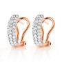 14K Pave Diamond Hoop Huggie Earrings 1.04ct in Rose color img