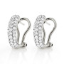 14K Pave Diamond Hoop Huggie Earrings 1.04ct in White color  img