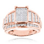 14K Princess Round Baguette Diamond Engagement Ring 1.75ct in Rose color img