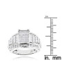 Size demonstration - 14K Princess Round Baguette Diamond Engagement Ring 1.75ct in White color near the ruler img