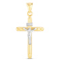 14K Tri-color Gold Cross Pendant (front view) img