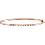14K White Gold 1 CTW Natural Diamond 7in Bangle Bracelet in Rose color img