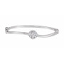 14K White Gold 1 CTW Natural Diamond Cluster Bangle 6 1/2in Bracelet in White color  img