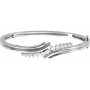 14K White Gold 1/2 CTW Natural Diamond Bangle 7 1/2in Bracelet in White color  img