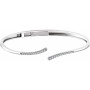 14K White Gold 1/4 CTW Natural Diamond Bypass Hinged Cuff 7in Bracelet in White color  img