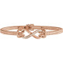 14K White Gold 1/8 CTW Natural Diamond Bangle 7 1/2 Bracelet in Rose color img