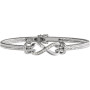 14K White Gold 1/8 CTW Natural Diamond Bangle 7 1/2 Bracelet in White color  img