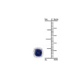 Size demonstration - 14K White Gold Lab-Grown Round Diamond and Sapphire Stud Earrings Four-Prong Setting in White color near the ruler img
