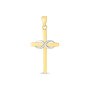 14K White Gold Tapered Edge Cross Pendant (front view) img