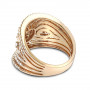 Back view of the 18K Rose Gold Designer Diamond Right Hand Ring for Women 1.3ct by Luxurman in Rose color img