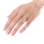 18K Rose Gold Designer Diamond Right Hand Ring for Women 1.3ct by Luxurman in Rose color on the body img