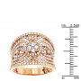 Size demonstration - 18K Rose Gold Designer Diamond Right Hand Ring for Women 1.3ct by Luxurman in Rose color near the ruler img