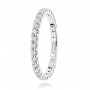 Back view of the Thin 18K White Gold G VS Diamond Eternity Band for Women 0.84ct in White color img