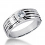 18K White Gold Men's Diamond Wedding Ring 0.25ct 8.2mm in White color  img