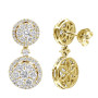 2.5 Carat Halo Diamond Drop Earrings for Women 14K Yellow Gold By Luxurman in Yellow color  img