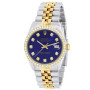 34mm Women's Diamond Watch Rolex Datejust Blue Dial Jubilee Bracelet (front view) img
