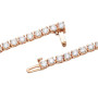 Back view of the 4 Prong 14K Gold Diamond Tennis Necklace for Men & Women 19ct in Rose color img