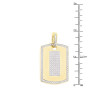 Size demonstration - 10K or 14K Gold Diamond Dog Tag Military Pendant 1.95ct in Yellow color near the ruler img