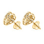Diamond Heart Earrings Studs: 10k Gold Pave Diamonds 0.5ct in Yellow color  img