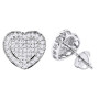 Diamond Heart Earrings Studs: 10k Gold Pave Diamonds 0.5ct in White color  img