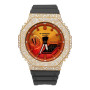 Yellow Casio G-Shock GA2100FL-8A Bold Orange Dial 7.50ctw Diamond Bezel Watch (front view) img