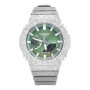 Casio G-Shock GM2100 8.20ctw Natural Diamond Mosaic Set Watch (Green Dial / Grey Strap) (front view) img