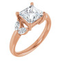 Abigail 1.5 Carat Square Diamond Accented Engagement Ring in Rose color img
