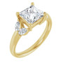 Abigail 1.5 Carat Square Diamond Accented Engagement Ring in Yellow color  img