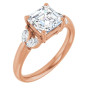 Abigail 2 Carat Asscher Diamond Accented Engagement Ring in Rose color img