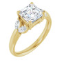 Abigail 2 Carat Asscher Diamond Accented Engagement Ring in Yellow color  img