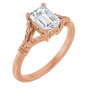Alana 1 Carat Emerald Diamond Split Shank Engagement Ring in Rose color img