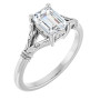 Alana 1 Carat Emerald Diamond Split Shank Engagement Ring in White color  img