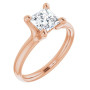 Amelia 1.25 Carat Square Diamond Solitaire Engagement Ring in Rose color img
