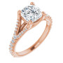 Arabella Lab Grown Diamond Ring | 2 Carat Cushion Diamond Solitaire Engagement Ring in Rose color img