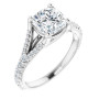 Arabella Lab Grown Diamond Ring | 2 Carat Cushion Diamond Solitaire Engagement Ring in White color  img
