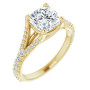 Arabella Lab Grown Diamond Ring | 2 Carat Cushion Diamond Solitaire Engagement Ring in Yellow color  img