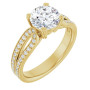 Aria 1.5 Carat Round Diamond Accented Engagement Ring in Yellow color  img