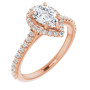 Ariana 1 Carat Pear Diamond Halo-Style Engagement Ring in Rose color img