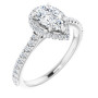 Ariana 1 Carat Pear Diamond Halo-Style Engagement Ring in White color  img