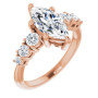 Ariel Lab Grown Diamond Ring | 2 Carat Marquise Diamond Accented Engagement Ring in Rose color img