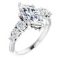 Ariel Lab Grown Diamond Ring | 2 Carat Marquise Diamond Accented Engagement Ring in White color  img