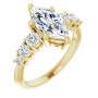 Ariel Lab Grown Diamond Ring | 2 Carat Marquise Diamond Accented Engagement Ring in Yellow color  img