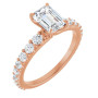 Arya 1 Carat Emerald Diamond Accented Engagement Ring in Rose color img