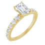 Arya 1 Carat Emerald Diamond Accented Engagement Ring in Yellow color  img