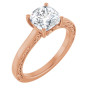 Athena 2 Carat Cushion Diamond Solitaire Engagement Ring in Rose color img