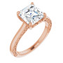 Athena 3 Carat Asscher Diamond Solitaire Engagement Ring in Rose color img