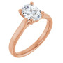 Ava 1 Carat Oval Diamond Solitaire Engagement Ring in Rose color img