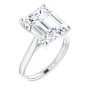 Ava 6 Carat Emerald Diamond Solitaire Engagement Ring in White color  img