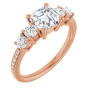 Avery 1 Carat Asscher Diamond Five-Stone Engagement Ring in Rose color img
