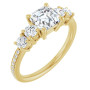 Avery 1 Carat Asscher Diamond Five-Stone Engagement Ring in Yellow color  img